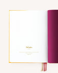 Handbound journal last page with letterpress text