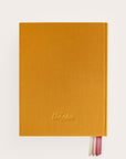 Handbound Mustard linen covered journal back