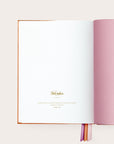 Handbound journal last page with letterpress text