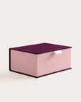 Handcrafted Huckleberry and Dusty Rose coloured keepsake box
