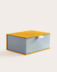 Handcrafted Mustard and Steel coloured keepsake box