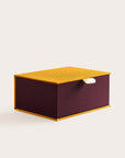 Handcrafted Mustard and Wine coloured keepsake box