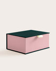 Handcrafted Seaweed and Dusty Rose coloured keepsake box