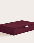 Handcrafted Burgundy linen covered photo box
