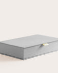 Handcrafted Silver linen covered photo box