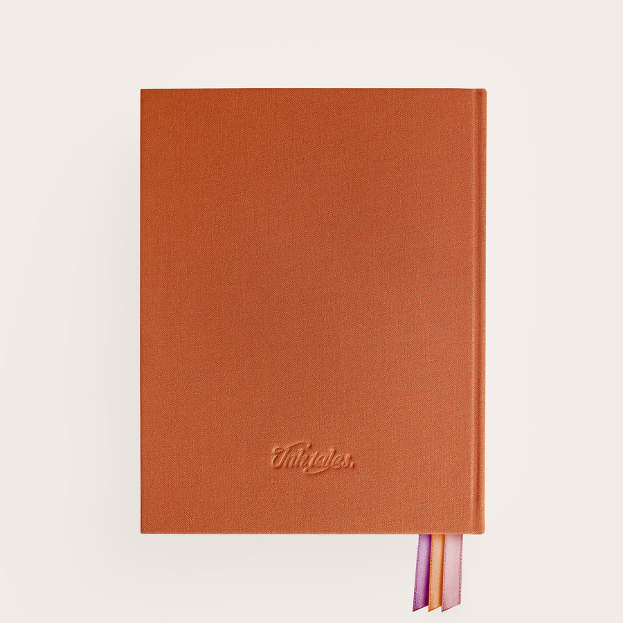 Handbound Rusty linen covered journal back