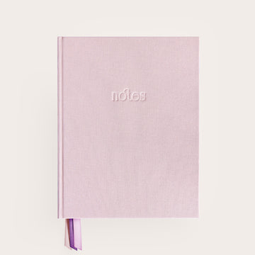 Handbound Blush linen covered journal front