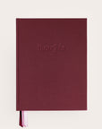 Handbound Burgundy linen covered journal front