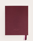Handbound Burgundy linen covered journal back