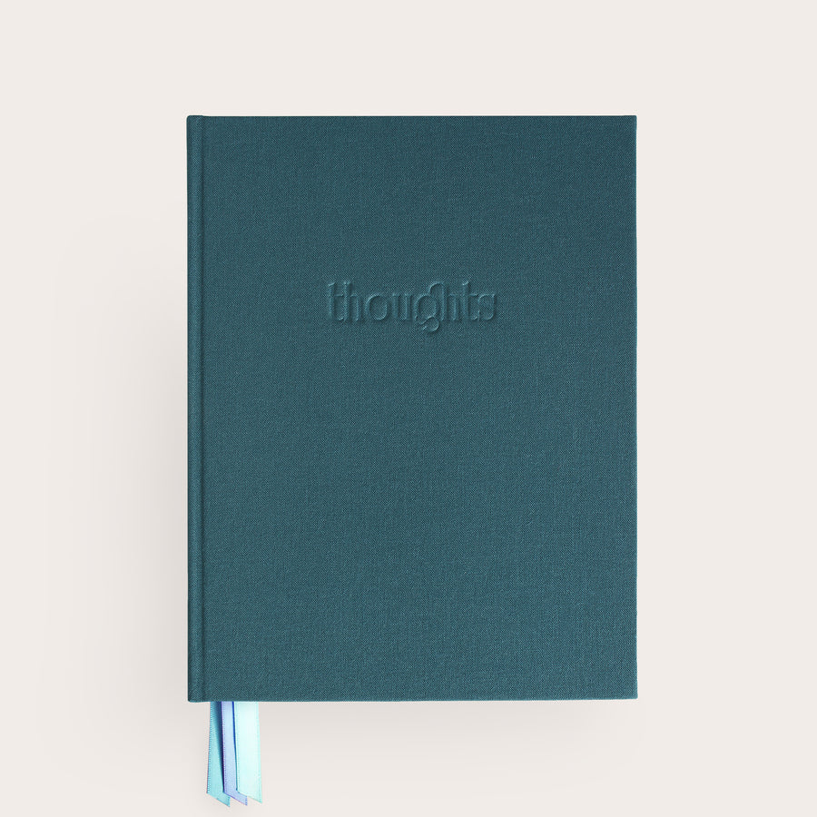 Handbound Petrol linen covered journal front