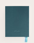 Handbound Petrol linen covered journal back