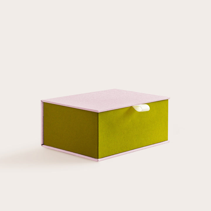 Handcrafted Blush and Kiwi coloured keepsake box