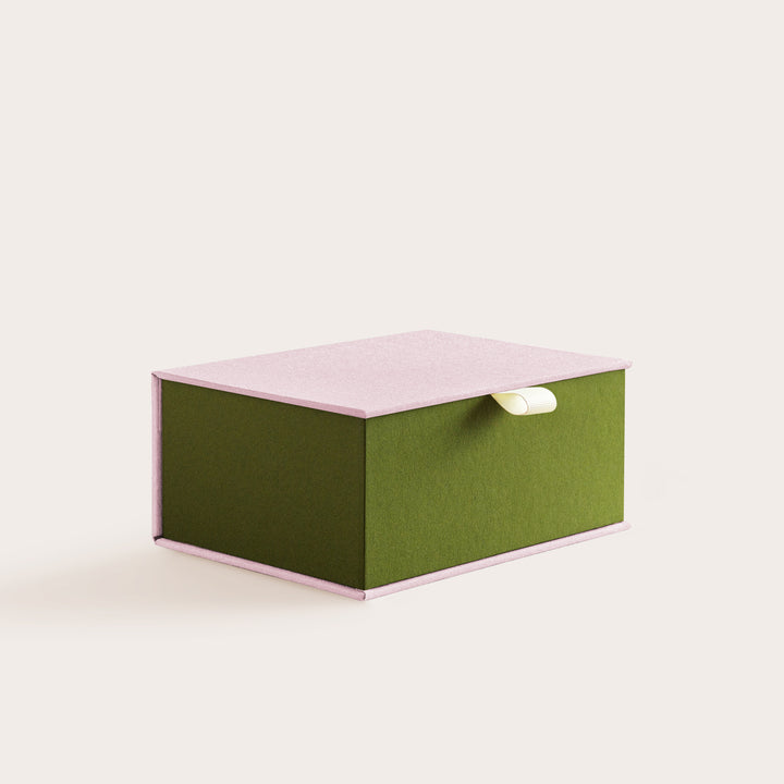 Handcrafted Blush and Meadow coloured keepsake box