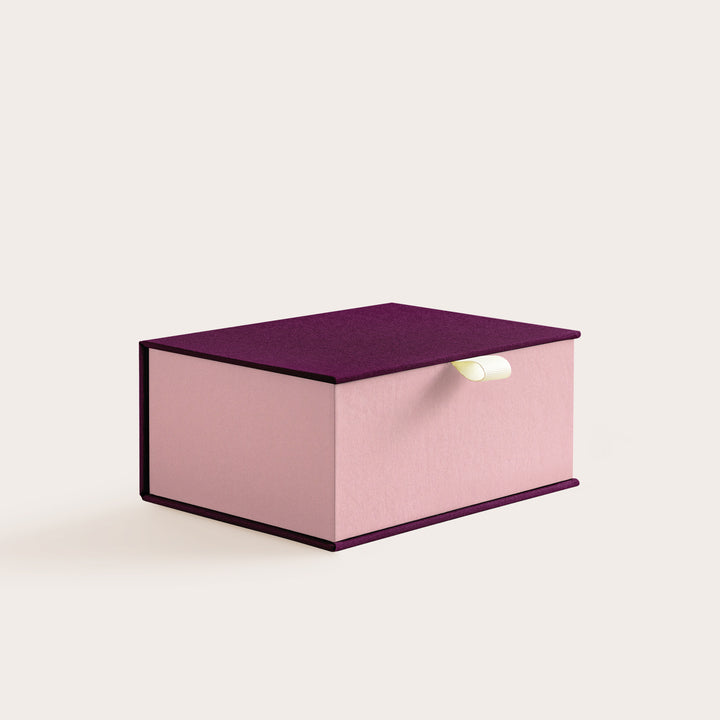 Handcrafted Huckleberry and Dusty Rose coloured keepsake box