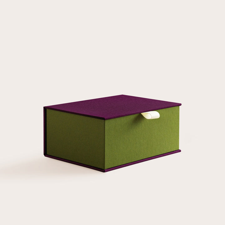 Handcrafted Huckleberry and Meadow coloured keepsake box