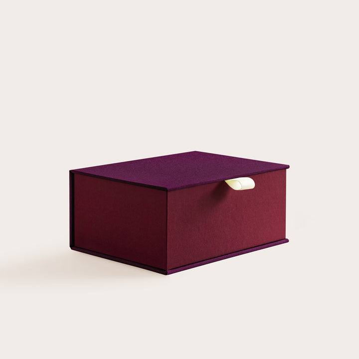 Handcrafted Huckleberry and Noble Red coloured keepsake box