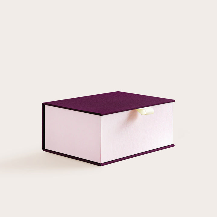 Handcrafted Huckleberry and Pastel Rose coloured keepsake box