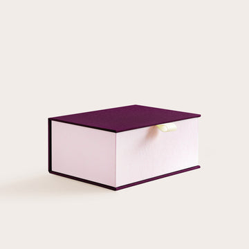 Handcrafted Huckleberry and Pastel Rose coloured keepsake box