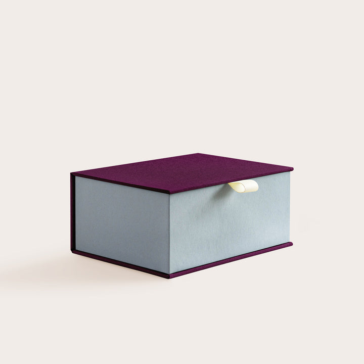 Handcrafted Huckleberry and Steel coloured keepsake box