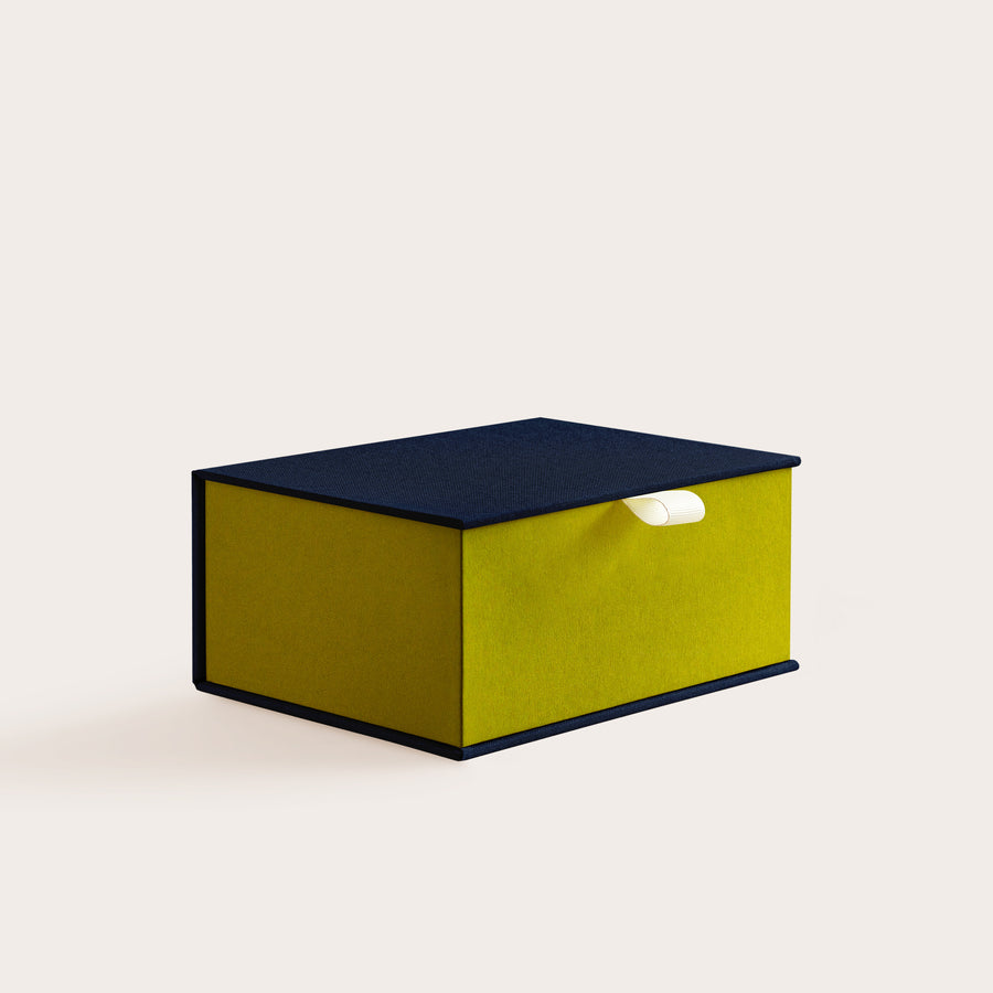 Handcrafted Midnight and Kiwi coloured keepsake box