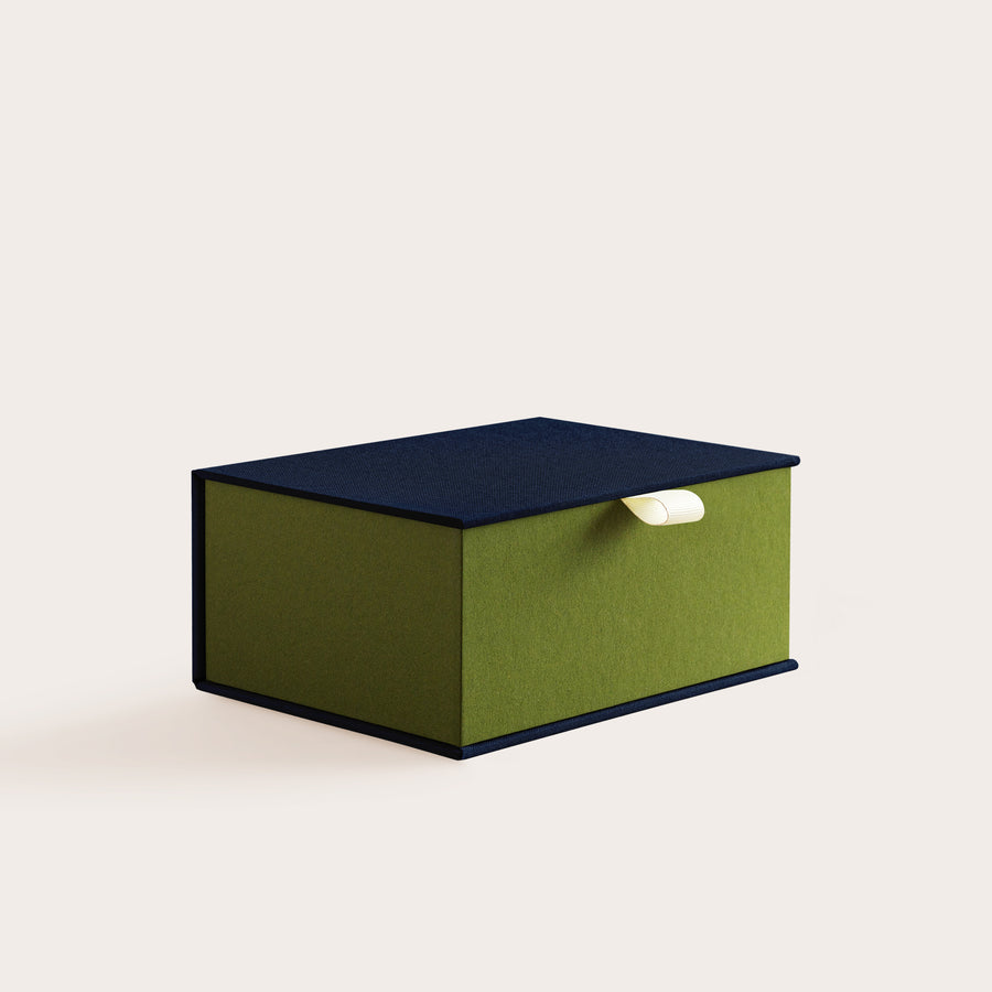 Handcrafted Midnight and Meadow coloured keepsake box