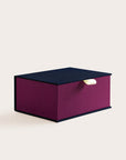 Handcrafted Midnight and Orchid coloured keepsake box