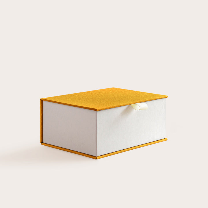 Handcrafted Mustard and Cobblestone coloured keepsake box