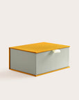 Handcrafted Mustard and Lichen coloured keepsake box