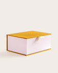 Handcrafted Mustard and Pastel Rose coloured keepsake box