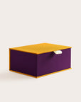 Handcrafted Mustard and Prune coloured keepsake box