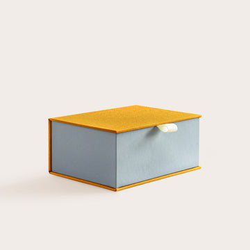 Handcrafted Mustard and Steel coloured keepsake box