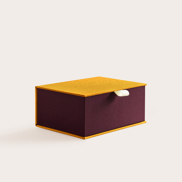 Handcrafted Mustard and Wine coloured keepsake box