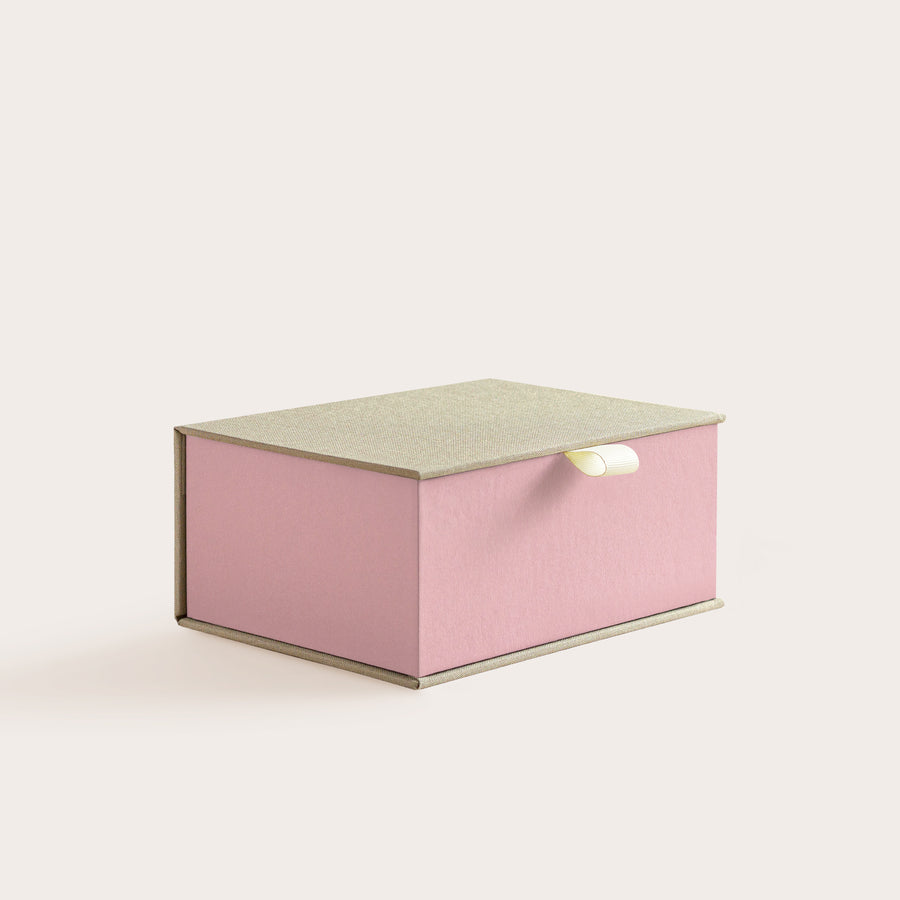 Handcrafted Sand and Dusty Rose coloured keepsake box