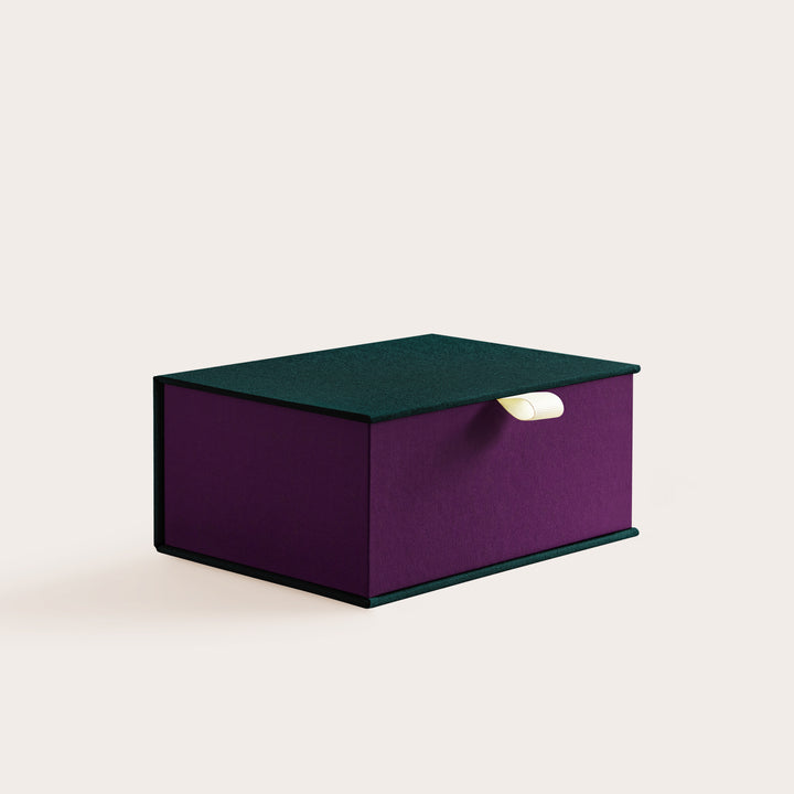 Handcrafted Seaweed and Prune coloured keepsake box