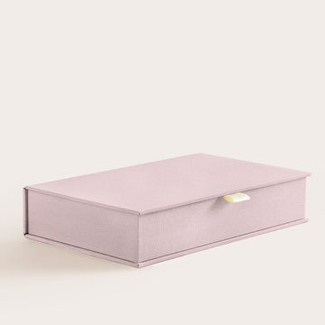 Handcrafted Blush linen covered photo box