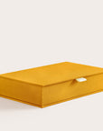 Handcrafted Mustard linen covered photo box