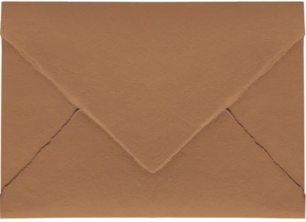 Terracotta coloured handmade paper envelope