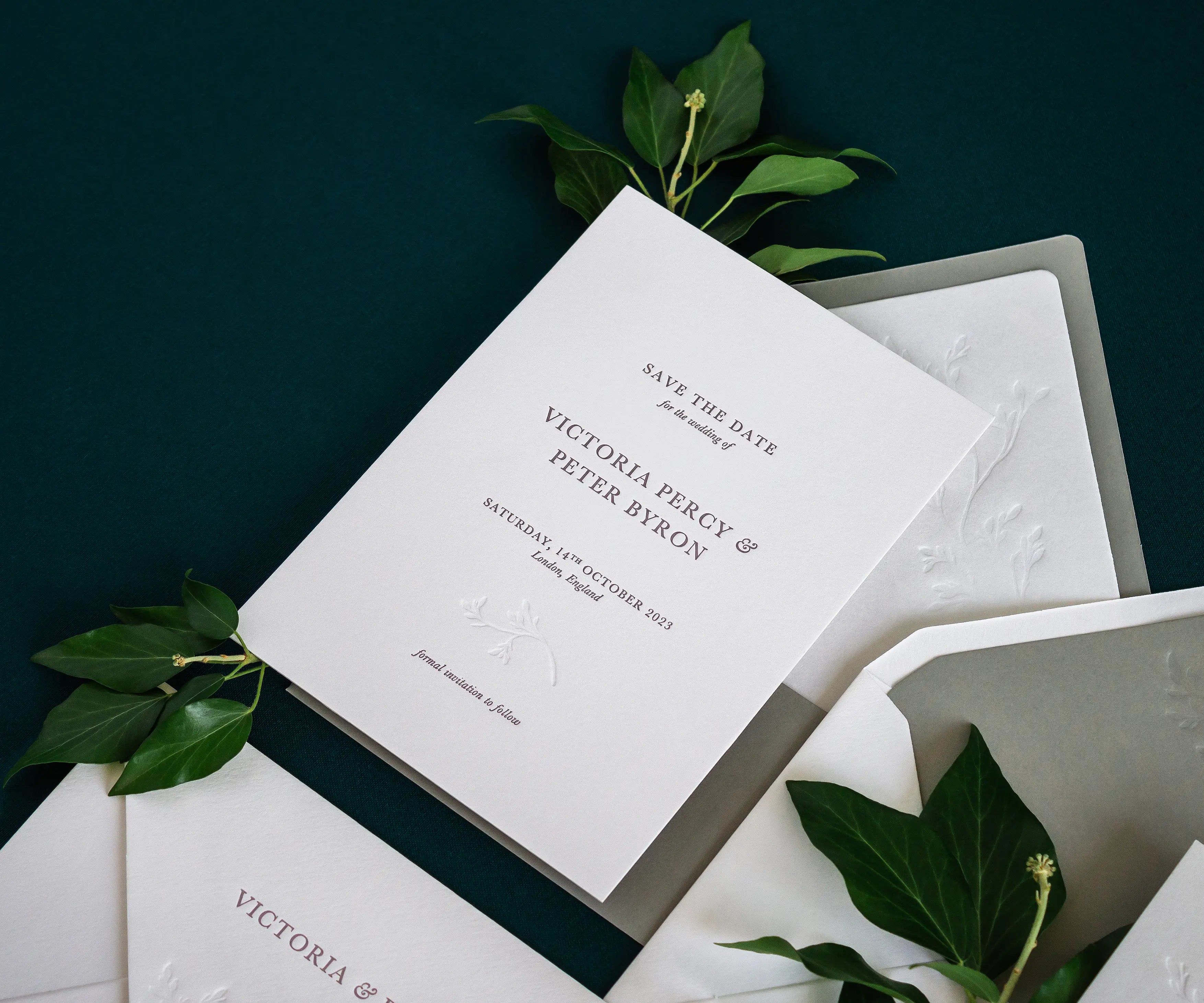 Letterpress Save the Date card