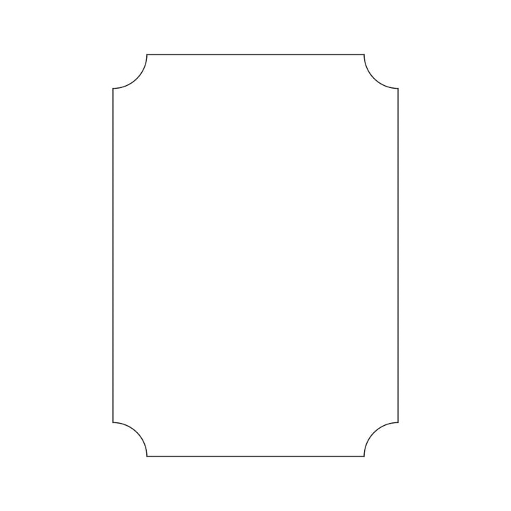 Rounded ticket corner shape die cut template