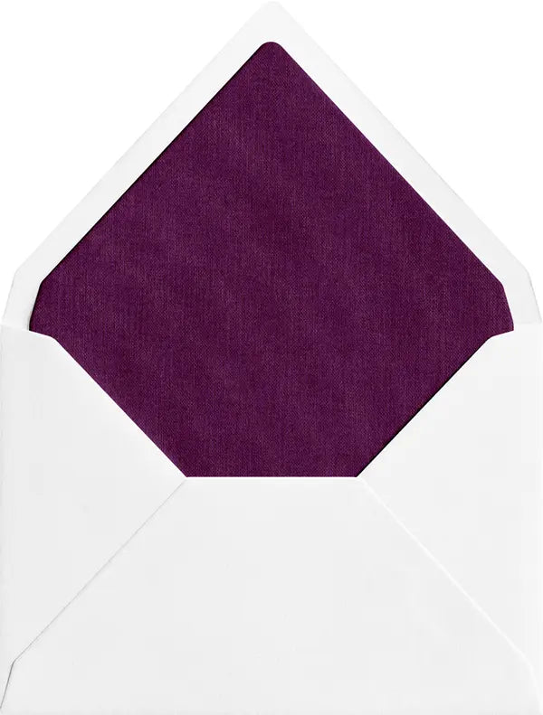 Aubergine coloured linen envelope liner
