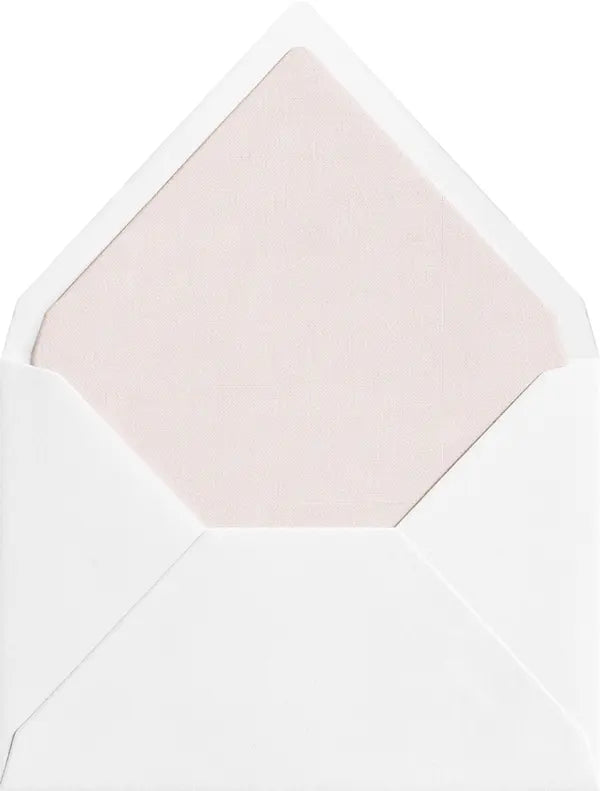 Blush coloured linen envelope liner