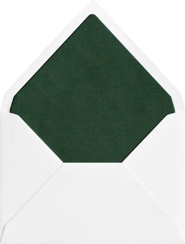 Forest coloured linen envelope liner