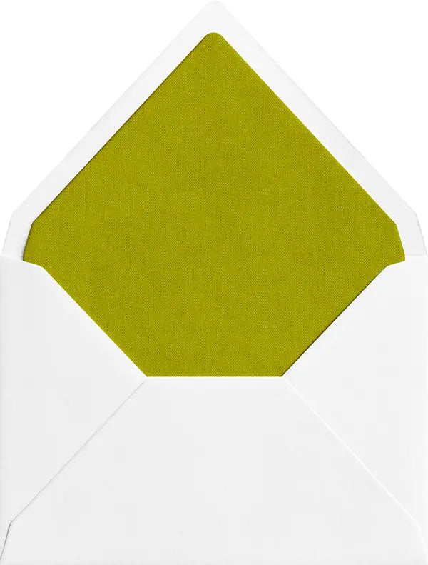 Lime coloured linen envelope liner