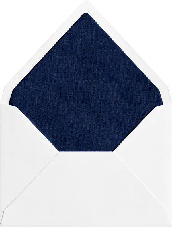 Midnight coloured linen envelope liner