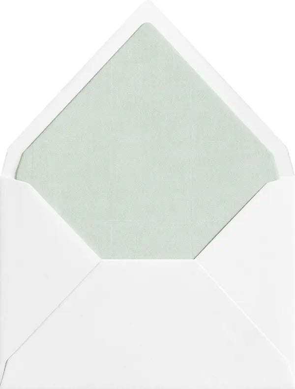 Mint coloured linen envelope liner