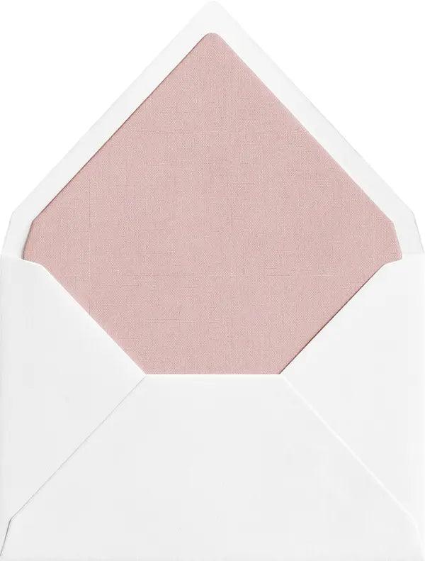 Old Rose coloured linen envelope liner