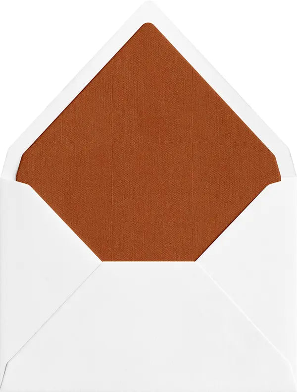 Rusty coloured linen envelope liner