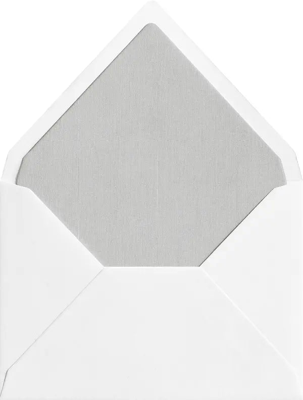 Silver coloured linen envelope liner