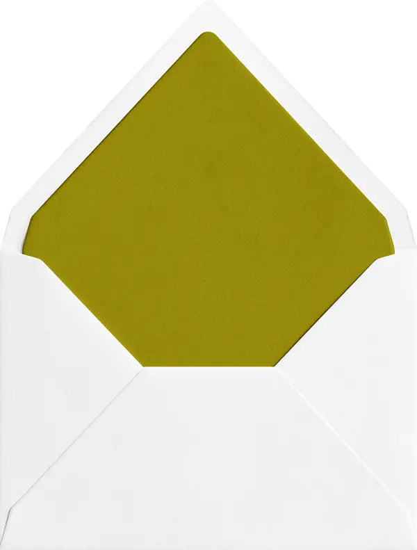 Kiwi coloured envelope liner