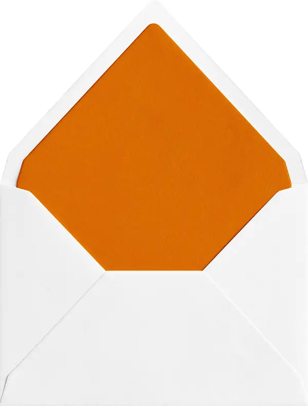 Pumpkin coloured envelope liner